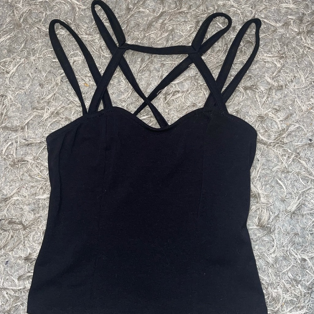 Express strappy front tank top, fitted